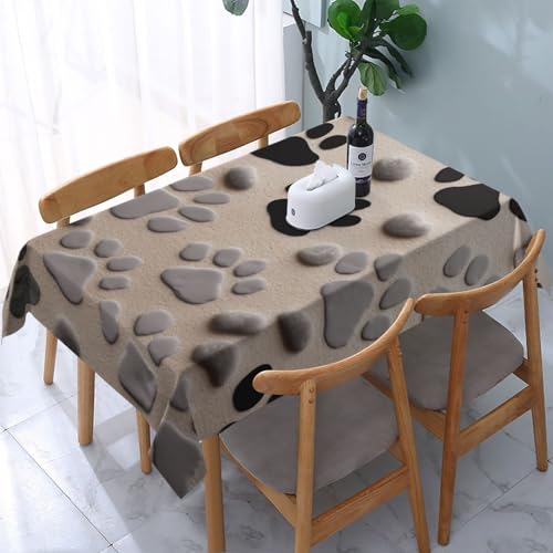 DCARSETCV Rechteckige Tischdecke mit Tierpfotenabdrücken, 183 x 137 cm, Stoff-Tischdecke, waschbar, Tischdecke für Küche, Esszimmer, Dekoration, Hochzeitsfeiern DCARSETCV Rechteckige Tischdecke mit Tierpfotenabdrücken, 183 x 137 cm, Stoff-Tischdecke, waschbar, Tischdecke für Küche, Esszimmer, Dekoration, Hochzeitsfeiern von DCARSETCV