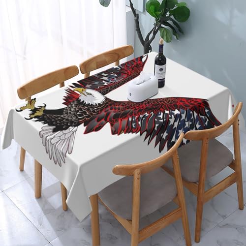 DCARSETCV Rechteckige Tischdecke mit US-Adler-Flagge, bedruckt, 183 x 137 cm, Stoff-Tischdecke, waschbar, Tischdecke für Küche, Esszimmer, Dekoration, Hochzeitsfeiern DCARSETCV Rechteckige Tischdecke mit US-Adler-Flagge, bedruckt, 183 x 137 cm, Stoff-Tischdecke, waschbar, Tischdecke für Küche, Esszimmer, Dekoration, Hochzeitsfeiern von DCARSETCV