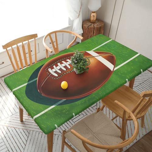 DCARSETCV Rechteckige Tischdecke mit USA-Motiv und Fußballfeld, bedruckt, Blumendruck, passend für 152 cm Tisch, Stoff, elastischer Rand, Tischdecke für Küche, Esszimmer, Party, Hochzeit DCARSETCV Rechteckige Tischdecke mit USA-Motiv und Fußballfeld, bedruckt, Blumendruck, passend für 152 cm Tisch, Stoff, elastischer Rand, Tischdecke für Küche, Esszimmer, Party, Hochzeit von DCARSETCV