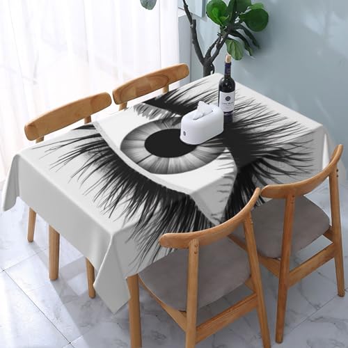 DCARSETCV Rechteckige Tischdecke mit Wimperndruck, 183 x 137 cm, Stoff-Tischdecke, waschbar, Tischdecke für Küche, Esszimmer, Dekoration, Hochzeitsfeiern DCARSETCV Rechteckige Tischdecke mit Wimperndruck, 183 x 137 cm, Stoff-Tischdecke, waschbar, Tischdecke für Küche, Esszimmer, Dekoration, Hochzeitsfeiern von DCARSETCV