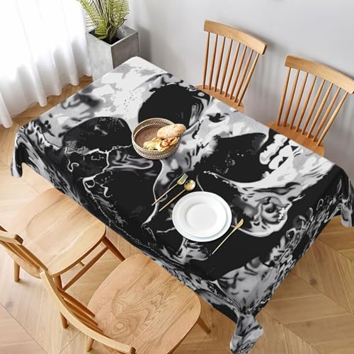 DCARSETCV Rechteckige Tischdecke mit menschlichem Totenkopf-Druck, 228 x 152 cm, Stoff-Tischdecke, waschbar, Tischdecke für Küche, Esszimmer, Hochzeit, Partys DCARSETCV Rechteckige Tischdecke mit menschlichem Totenkopf-Druck, 228 x 152 cm, Stoff-Tischdecke, waschbar, Tischdecke für Küche, Esszimmer, Hochzeit, Partys von DCARSETCV