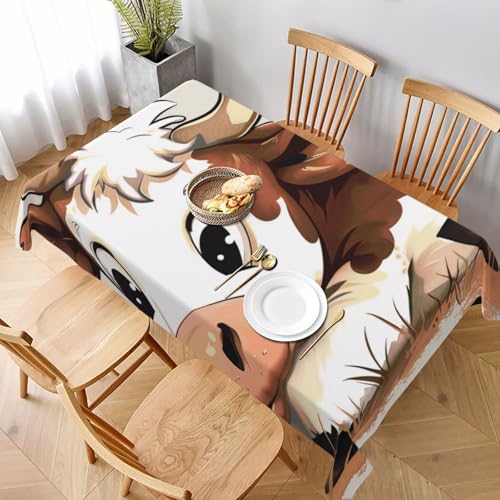 DCARSETCV Rechteckige Tischdecke mit niedlichem Kuhdruck, 228 x 152 cm, waschbare Tischdecke für Küche, Esszimmer, Dekoration, Hochzeitsfeiern DCARSETCV Rechteckige Tischdecke mit niedlichem Kuhdruck, 228 x 152 cm, waschbare Tischdecke für Küche, Esszimmer, Dekoration, Hochzeitsfeiern von DCARSETCV