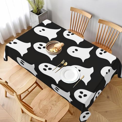DCARSETCV Rechteckige Tischdecke mit niedlichem weißen Geister-Halloween-Muster, bedruckt, 228 x 152 cm, Stoff-Tischdecke, waschbar, Tischdecke für Küche, Esszimmer, Dekoration, Hochzeitsfeiern DCARSETCV Rechteckige Tischdecke mit niedlichem weißen Geister-Halloween-Muster, bedruckt, 228 x 152 cm, Stoff-Tischdecke, waschbar, Tischdecke für Küche, Esszimmer, Dekoration, Hochzeitsfeiern von DCARSETCV