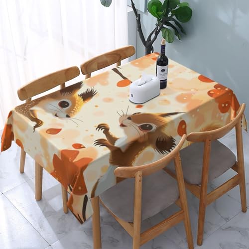 DCARSETCV Rechteckige Tischdecke mit niedlichen Eichhörnchen, bedruckt, 183 x 137 cm, Stofftischdecke, waschbar, Tischdecke für Küche, Esszimmer, Dekoration, Hochzeitsfeiern DCARSETCV Rechteckige Tischdecke mit niedlichen Eichhörnchen, bedruckt, 183 x 137 cm, Stofftischdecke, waschbar, Tischdecke für Küche, Esszimmer, Dekoration, Hochzeitsfeiern von DCARSETCV