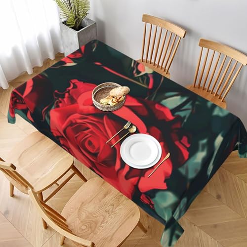 DCARSETCV Rechteckige Tischdecke mit rotem Rosen-Druck, 228 x 152 cm, Stoff-Tischdecke, waschbar, Tischdecke für Küche, Esszimmer, Hochzeit, Partys DCARSETCV Rechteckige Tischdecke mit rotem Rosen-Druck, 228 x 152 cm, Stoff-Tischdecke, waschbar, Tischdecke für Küche, Esszimmer, Hochzeit, Partys von DCARSETCV