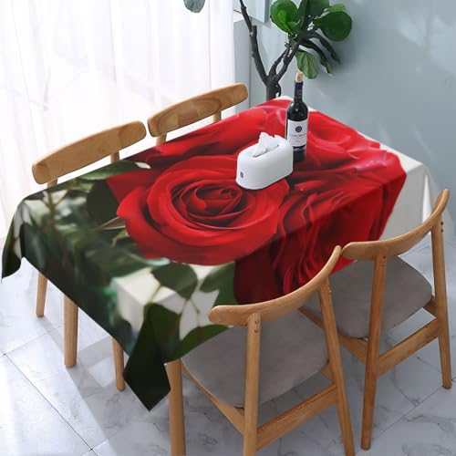 DCARSETCV Rechteckige Tischdecke mit rotem Rosen-Kunstdruck, 183 x 137 cm, Stoff-Tischdecke, waschbar, Tischdecke für Küche, Esszimmer, Dekoration, Hochzeitsfeiern DCARSETCV Rechteckige Tischdecke mit rotem Rosen-Kunstdruck, 183 x 137 cm, Stoff-Tischdecke, waschbar, Tischdecke für Küche, Esszimmer, Dekoration, Hochzeitsfeiern von DCARSETCV
