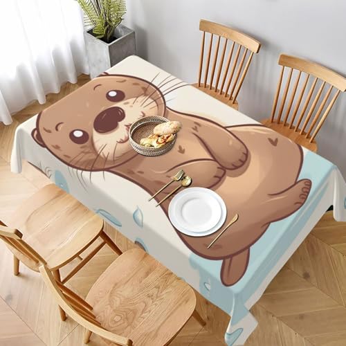 DCARSETCV Rechteckige Tischdecke mit süßem Ottermotiv, bedruckt, 228 x 152 cm, Stoff-Tischdecke, waschbar, Tischdecke für Küche, Esszimmer, Hochzeit, Partys DCARSETCV Rechteckige Tischdecke mit süßem Ottermotiv, bedruckt, 228 x 152 cm, Stoff-Tischdecke, waschbar, Tischdecke für Küche, Esszimmer, Hochzeit, Partys von DCARSETCV