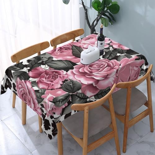 DCARSETCV Rechteckige Tischdecke mit süßem Rosen-Mix, Leopardenmuster, 183 x 137 cm, Stoff-Tischdecke, waschbar, Tischdecke für Küche, Esszimmer, Dekoration, Hochzeitsfeiern DCARSETCV Rechteckige Tischdecke mit süßem Rosen-Mix, Leopardenmuster, 183 x 137 cm, Stoff-Tischdecke, waschbar, Tischdecke für Küche, Esszimmer, Dekoration, Hochzeitsfeiern von DCARSETCV