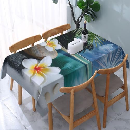 DCARSETCV Rechteckige Tischdecke mit tropischen Blumen und Zen-Stein, bedruckt, 183 x 137 cm, Stoff-Tischdecke, waschbar, Tischdecke für Küche, Esszimmer, Dekoration, Hochzeitsfeiern DCARSETCV Rechteckige Tischdecke mit tropischen Blumen und Zen-Stein, bedruckt, 183 x 137 cm, Stoff-Tischdecke, waschbar, Tischdecke für Küche, Esszimmer, Dekoration, Hochzeitsfeiern von DCARSETCV