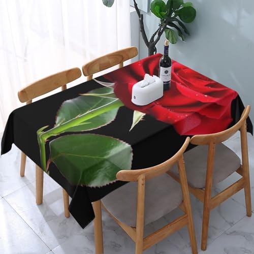 DCARSETCV Rote Rose bedruckte rechteckige Tischdecke, 183 x 137 cm, Stofftischdecke, waschbar, Tischdecke für Küche, Esszimmer, Dekoration, Hochzeitsfeiern DCARSETCV Rote Rose bedruckte rechteckige Tischdecke, 183 x 137 cm, Stofftischdecke, waschbar, Tischdecke für Küche, Esszimmer, Dekoration, Hochzeitsfeiern von DCARSETCV