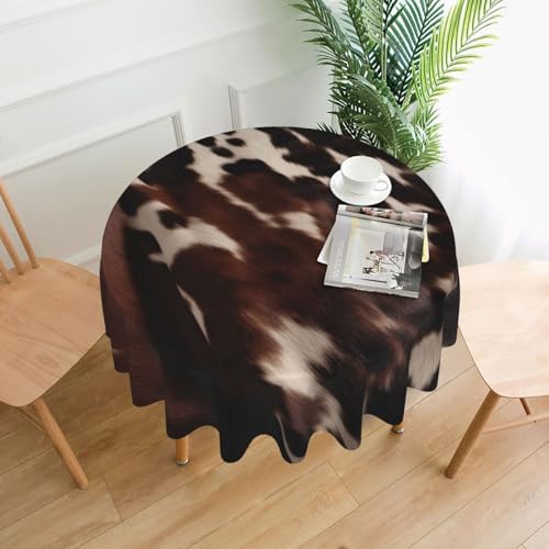 DCARSETCV Runde Tischdecke aus braunem Rindsleder, bedruckt, 152,4 cm, waschbar, Tischdecke für Küche, Esszimmer, Dekoration, Hochzeitsfeiern DCARSETCV Runde Tischdecke aus braunem Rindsleder, bedruckt, 152,4 cm, waschbar, Tischdecke für Küche, Esszimmer, Dekoration, Hochzeitsfeiern von DCARSETCV