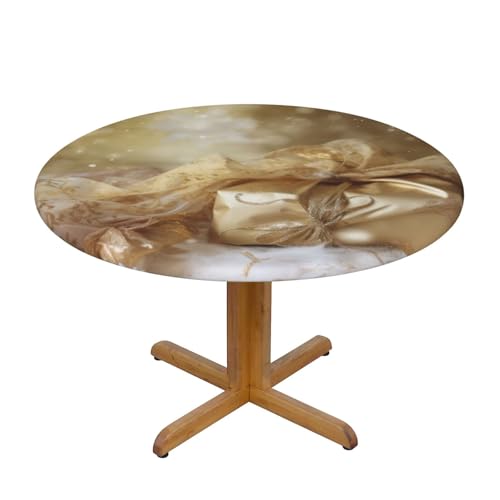 DCARSETCV Runde Tischdecke aus goldfarbenem Seide, Weihnachtsmotiv, klein, waschbar, Tischdecke mit elastischem Rand, für Küche, Esszimmer, Hochzeit, Partys DCARSETCV Runde Tischdecke aus goldfarbenem Seide, Weihnachtsmotiv, klein, waschbar, Tischdecke mit elastischem Rand, für Küche, Esszimmer, Hochzeit, Partys von DCARSETCV