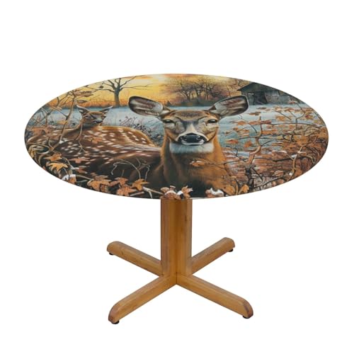 DCARSETCV Runde Tischdecke mit Camouflage-Hirsch-Druck, mittelgroß, Stoff-Tischdecke, waschbar, Tischdecke mit elastischem Rand, für Küche, Esszimmer, Hochzeit, Partys DCARSETCV Runde Tischdecke mit Camouflage-Hirsch-Druck, mittelgroß, Stoff-Tischdecke, waschbar, Tischdecke mit elastischem Rand, für Küche, Esszimmer, Hochzeit, Partys von DCARSETCV