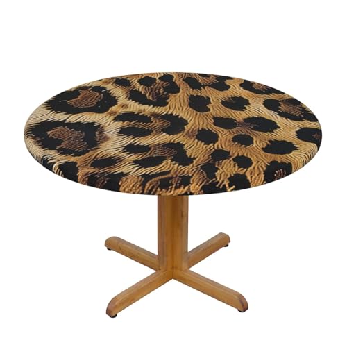 DCARSETCV Runde Tischdecke mit Leopardenmuster, klein, waschbar, Tischdecke mit elastischem Rand, für Küche, Esszimmer, Hochzeit, Partys DCARSETCV Runde Tischdecke mit Leopardenmuster, klein, waschbar, Tischdecke mit elastischem Rand, für Küche, Esszimmer, Hochzeit, Partys von DCARSETCV