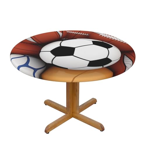 DCARSETCV Runde Tischdecke mit Sportball-Druck, mittelgroß, Stoff-Tischdecke, waschbar, Tischdecke mit elastischem Rand, für Küche, Esszimmer, Hochzeit, Partys DCARSETCV Runde Tischdecke mit Sportball-Druck, mittelgroß, Stoff-Tischdecke, waschbar, Tischdecke mit elastischem Rand, für Küche, Esszimmer, Hochzeit, Partys von DCARSETCV