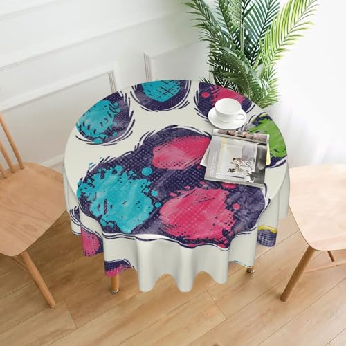 DCARSETCV Runde Tischdecke mit niedlichem Hundepfotenabdruck, 152,4 cm, waschbar, Tischdecke für Küche, Esszimmer, Hochzeit, Partys DCARSETCV Runde Tischdecke mit niedlichem Hundepfotenabdruck, 152,4 cm, waschbar, Tischdecke für Küche, Esszimmer, Hochzeit, Partys von DCARSETCV