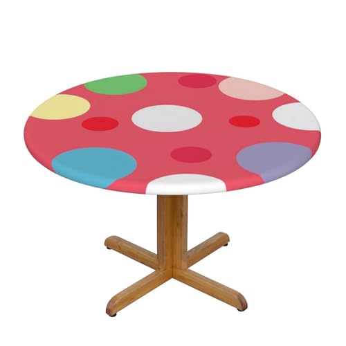 DCARSETCV Runde Tischdecke mit niedlichem Punktemuster, klein, waschbar, Tischdecke mit elastischem Rand, für Küche, Esszimmer, Hochzeit, Partys DCARSETCV Runde Tischdecke mit niedlichem Punktemuster, klein, waschbar, Tischdecke mit elastischem Rand, für Küche, Esszimmer, Hochzeit, Partys von DCARSETCV