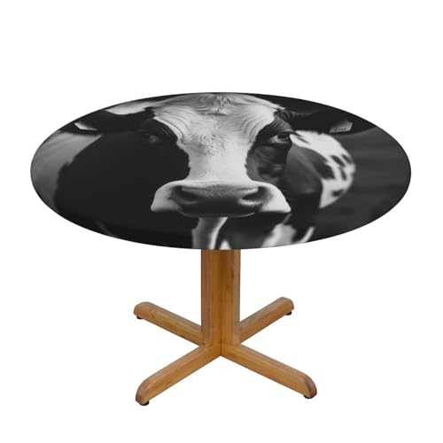 DCARSETCV Schwarze und weiße Tischdecke mit Kuh-Druck, mittelgroß, Stofftischdecke, waschbar, Tischdecke mit elastischem Rand, für Küche, Esszimmer, Hochzeit, Partys DCARSETCV Schwarze und weiße Tischdecke mit Kuh-Druck, mittelgroß, Stofftischdecke, waschbar, Tischdecke mit elastischem Rand, für Küche, Esszimmer, Hochzeit, Partys von DCARSETCV