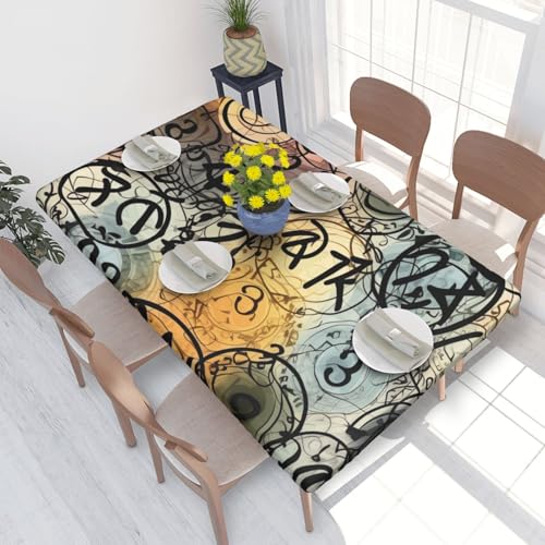 DCARSETCV Stilvolle rechteckige Tischdecke mit gestreiftem Symbol und Blumendruck, passend für 122 cm Tisch, Stoff, elastischer Rand, Tischdecke für Küche, Esszimmer, Party, Hochzeit DCARSETCV Stilvolle rechteckige Tischdecke mit gestreiftem Symbol und Blumendruck, passend für 122 cm Tisch, Stoff, elastischer Rand, Tischdecke für Küche, Esszimmer, Party, Hochzeit von DCARSETCV