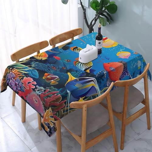 DCARSETCV The Underwater World Rechteckige Tischdecke mit tropischen Fischen, bedruckt, 183 x 137 cm, Stofftischdecke, waschbar, Tischdecke für Küche, Esszimmer, Dekoration, Hochzeitsfeiern DCARSETCV The Underwater World Rechteckige Tischdecke mit tropischen Fischen, bedruckt, 183 x 137 cm, Stofftischdecke, waschbar, Tischdecke für Küche, Esszimmer, Dekoration, Hochzeitsfeiern von DCARSETCV