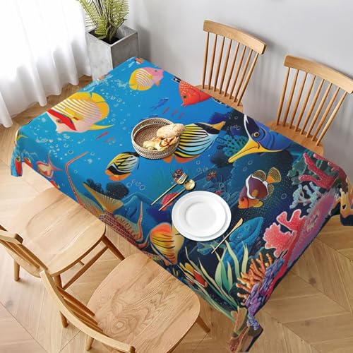 DCARSETCV The Underwater World Rechteckige Tischdecke mit tropischen Fischen, bedruckt, 228 x 152 cm, Stofftischdecke, waschbar, Tischdecke für Küche, Esszimmer, Dekoration, Hochzeitsfeiern DCARSETCV The Underwater World Rechteckige Tischdecke mit tropischen Fischen, bedruckt, 228 x 152 cm, Stofftischdecke, waschbar, Tischdecke für Küche, Esszimmer, Dekoration, Hochzeitsfeiern von DCARSETCV