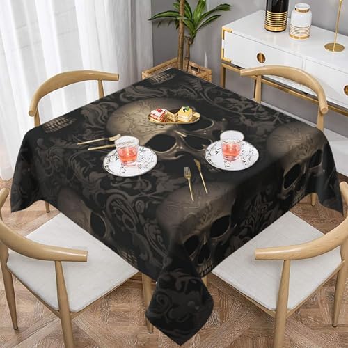 DCARSETCV Tischdecke, Gothic-Tapete, Totenkopf-Druck, quadratisch, 152,4 x 152,4 cm, Stoff-Tischdecke, waschbar, Tischdecke für Küche, Esszimmer, Hochzeit, Partys DCARSETCV Tischdecke, Gothic-Tapete, Totenkopf-Druck, quadratisch, 152,4 x 152,4 cm, Stoff-Tischdecke, waschbar, Tischdecke für Küche, Esszimmer, Hochzeit, Partys von DCARSETCV