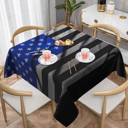 DCARSETCV Tischdecke, Motiv: USA-Flagge, bedruckt, quadratisch, 137,2 x 137,2 cm, waschbar, Tischdecke für Küche, Esszimmer, Hochzeit, Partys DCARSETCV Tischdecke, Motiv: USA-Flagge, bedruckt, quadratisch, 137,2 x 137,2 cm, waschbar, Tischdecke für Küche, Esszimmer, Hochzeit, Partys von DCARSETCV