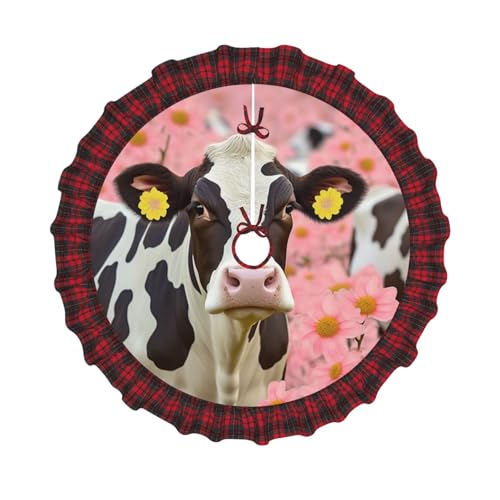 Flower Show Steer Cows Cattle Printed Christmas Tree Skirt 121.9 cm Xmas Trees Cover Mat Decor Farmhouse Tree Skirts with Red Plaid Decorations for Home Party Holiday Decor Flower Show Steer Cows Cattle Printed Christmas Tree Skirt 121.9 cm Xmas Trees Cover Mat Decor Farmhouse Tree Skirts with Red Plaid Decorations for Home Party Holiday Decor von DCARSETCV