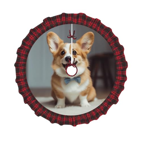 Niedlicher Corgi-Kunstdruck Weihnachtsbaumrock 121,9 cm Weihnachtsbaum-Abdeckung Matte Dekor Bauernhaus Baumröcke mit roten Karo-Dekorationen für Zuhause, Party, Urlaub Dekor Niedlicher Corgi-Kunstdruck Weihnachtsbaumrock 121,9 cm Weihnachtsbaum-Abdeckung Matte Dekor Bauernhaus Baumröcke mit roten Karo-Dekorationen für Zuhause, Party, Urlaub Dekor von DCARSETCV