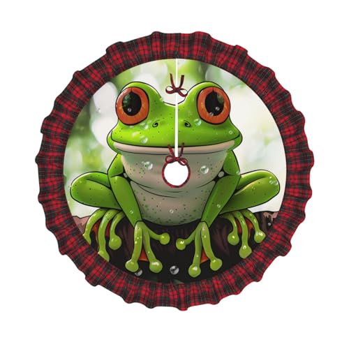 Niedlicher Frosch-Kunstdruck Weihnachtsbaumrock 121,9 cm Weihnachtsbaum-Abdeckung Matte Dekor Bauernhaus Baumröcke mit roten Karo-Dekorationen für Zuhause, Party, Urlaub Dekor Niedlicher Frosch-Kunstdruck Weihnachtsbaumrock 121,9 cm Weihnachtsbaum-Abdeckung Matte Dekor Bauernhaus Baumröcke mit roten Karo-Dekorationen für Zuhause, Party, Urlaub Dekor von DCARSETCV
