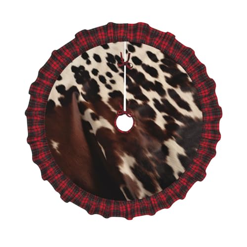 Weihnachtsbaumdecke aus braunem Rindsleder, bedruckt, 121,9 cm, Weihnachtsbaum-Dekoration, Bauernhaus-Baumröcke mit roten Karo-Dekorationen für Zuhause, Party, Urlaub, Dekoration Weihnachtsbaumdecke aus braunem Rindsleder, bedruckt, 121,9 cm, Weihnachtsbaum-Dekoration, Bauernhaus-Baumröcke mit roten Karo-Dekorationen für Zuhause, Party, Urlaub, Dekoration von DCARSETCV
