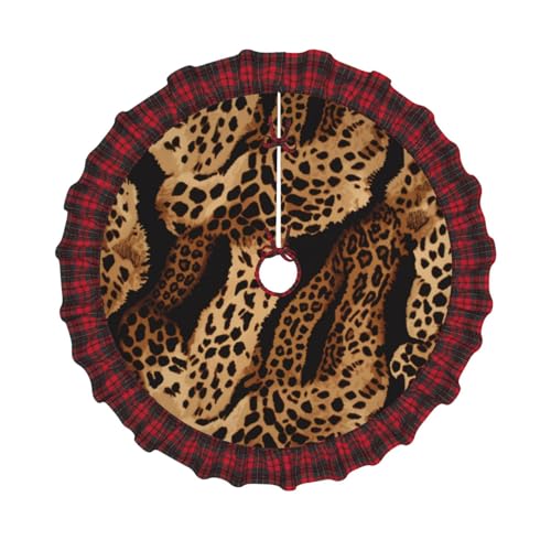 Weihnachtsbaumdecke mit Leopardenmuster, bedruckt, 121,9 cm, Dekoration für Weihnachtsbaum, Bauernhaus, Baumröcke mit rotem Karomuster, Dekoration für Zuhause, Party, Urlaub Weihnachtsbaumdecke mit Leopardenmuster, bedruckt, 121,9 cm, Dekoration für Weihnachtsbaum, Bauernhaus, Baumröcke mit rotem Karomuster, Dekoration für Zuhause, Party, Urlaub von DCARSETCV