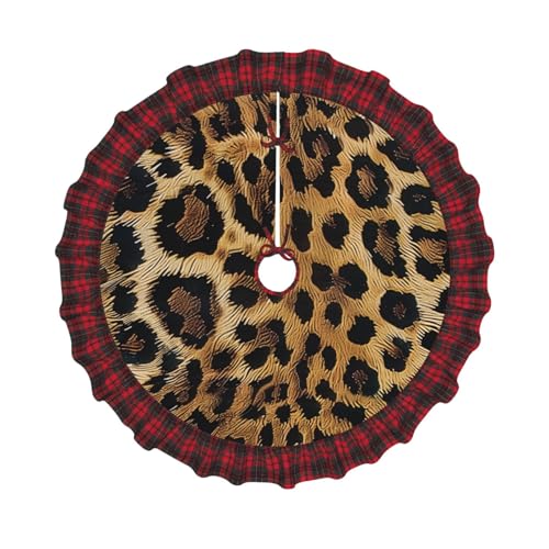 Weihnachtsbaumdecke mit Leopardenmuster, bedruckt, 121,9 cm, Dekoration für Weihnachtsbaum, Bauernhaus, Baumröcke mit rotem Karomuster, Dekoration für Zuhause, Party, Urlaub Weihnachtsbaumdecke mit Leopardenmuster, bedruckt, 121,9 cm, Dekoration für Weihnachtsbaum, Bauernhaus, Baumröcke mit rotem Karomuster, Dekoration für Zuhause, Party, Urlaub von DCARSETCV