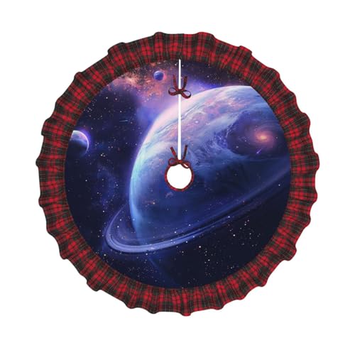 Weihnachtsbaumdecke mit Planeten-Druck, 121,9 cm, Dekoration für Weihnachtsbaum, Bauernhaus, Baumröcke mit rotem Karomuster, Dekoration für Zuhause, Party, Urlaub Weihnachtsbaumdecke mit Planeten-Druck, 121,9 cm, Dekoration für Weihnachtsbaum, Bauernhaus, Baumröcke mit rotem Karomuster, Dekoration für Zuhause, Party, Urlaub von DCARSETCV