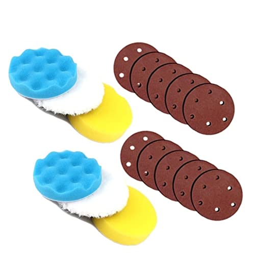 Power Buffer Polisher, 125 mm/150 mm pneumatischer Exzenterschleifer, Druckluftschleifer, Vakuum-Exzenterpolierschleifmaschine, pneumatische Werkzeuge, 12.500 U/min(16Pcs set) von DCDCD