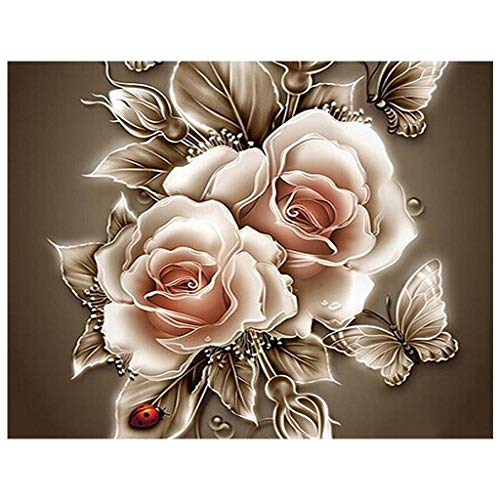 (40x50cm) 5D DIY Quadratische Diamant Malerei Full Drill kreuzstich Blumen Diamanten Gemälde Malen nach Zahlen Kits für Erwachsene Strass Stickerei Diamante Ornamente Wandkunst Leinwand Schlafzimmer von DCIDBEI