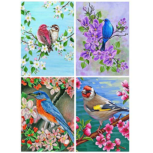 4 Stück Diamond Painting Vögel 30x40 cm 5D Diamant Painting Bilder DIY Diamant Malerei Arts Craft Kinderzimmer Wanddekoration Dekoration Diamond Painting Vogel Blumen für Erwachsene Kinder Anfänger 4 Stück Diamond Painting Vögel 30x40 cm 5D Diamant Painting Bilder DIY Diamant Malerei Arts Craft Kinderzimmer Wanddekoration Dekoration Diamond Painting Vogel Blumen für Erwachsene Kinder Anfänger von DCIDBEI