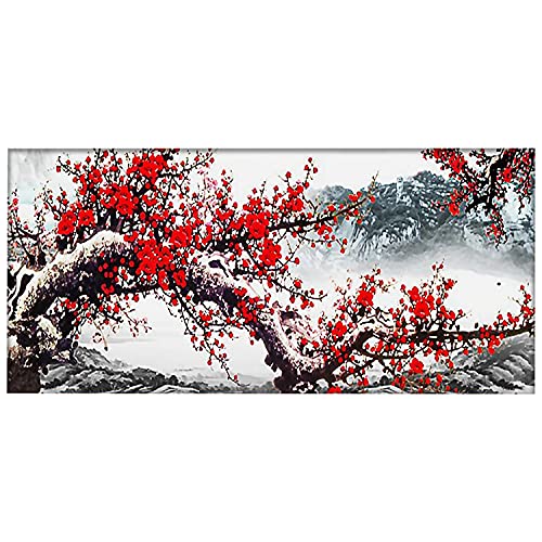 5D DIY Diamant Malerei Kit Blume Rote Pflaume Diamanten Stickerei Mosaik Muster Wandmalerei Gemälde Malen nach Zahlen Kits für Erwachsene Stich Ornament Leinwand Bilder Set 100x50cm / 39x19 Zoll 5D DIY Diamant Malerei Kit Blume Rote Pflaume Diamanten Stickerei Mosaik Muster Wandmalerei Gemälde Malen nach Zahlen Kits für Erwachsene Stich Ornament Leinwand Bilder Set 100x50cm / 39x19 Zoll von DCIDBEI
