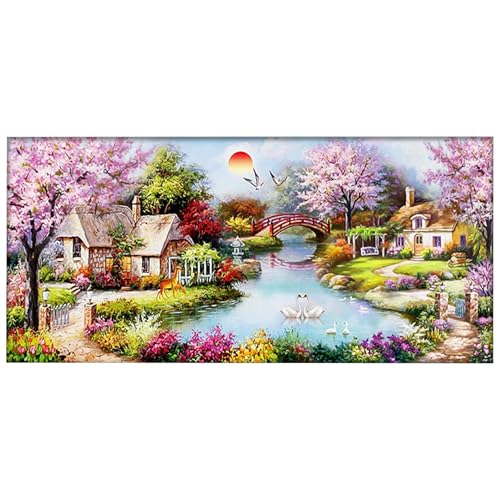 5D DIY Diamant Painting Bilder Groß Malerei Kit Sonne Landschaft Diamond Painting Stickerei Mosaik Bastelbedarf Handarbeit Kreuzstich Malen mit Diamanten Erwachsene und Kinder 100x50cm/ 39x19 Zoll von DCIDBEI