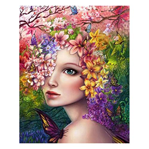 DCIDBEI (40x50cm 5D DIY Square Diamond Painting Full Drill Quadratisch Diamant Malerei Blumenfee kreuzstich Set Erwachsene Malen nach Zahlen Strass Stickerei Diamant Kunst Familien Ornamente von DCIDBEI