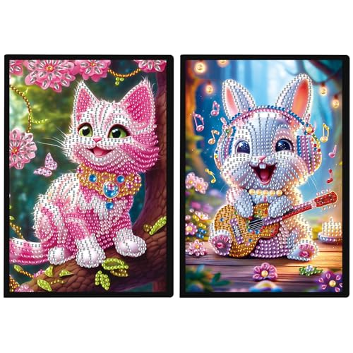 DCIDBEI 2 Pack Diamond Painting Notebook Katze Hase Kaninchen A5 Blanko Diamant Malerei Notizbuch Diamond Painting Notizbücher Strass Stickerei BlankoTagebuch Skizzenbuch Notizheft 50 Blätter DCIDBEI 2 Pack Diamond Painting Notebook Katze Hase Kaninchen A5 Blanko Diamant Malerei Notizbuch Diamond Painting Notizbücher Strass Stickerei BlankoTagebuch Skizzenbuch Notizheft 50 Blätter von DCIDBEI