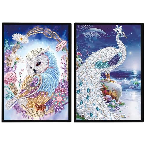 DCIDBEI 2 Pack Diamond Painting Notizbuch Eule Pfau A5 Blanko Diamant Malerei Notizbücher Diamond Painting Tagebuch Mädchen Skizzenbuch Übenheft Notizheft Pfau Eule Erwachsene Babytagebuch 50 Blätter DCIDBEI 2 Pack Diamond Painting Notizbuch Eule Pfau A5 Blanko Diamant Malerei Notizbücher Diamond Painting Tagebuch Mädchen Skizzenbuch Übenheft Notizheft Pfau Eule Erwachsene Babytagebuch 50 Blätter von DCIDBEI