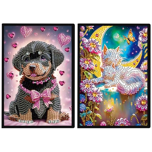 DCIDBEI 2 Pack Diamond Painting Notizbuch Hund Katze A5 Blank Diamond Painting Notizheft Diamant Painting Notebook Diamant Malerei Notizbuch Skizzenbuch Tagebuch Schülerbüro Schulbedarf(50 Blätter) DCIDBEI 2 Pack Diamond Painting Notizbuch Hund Katze A5 Blank Diamond Painting Notizheft Diamant Painting Notebook Diamant Malerei Notizbuch Skizzenbuch Tagebuch Schülerbüro Schulbedarf(50 Blätter) von DCIDBEI