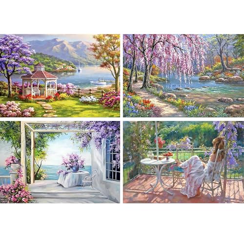 DCIDBEI 30x40CM 5D Diamond Painting Ländliche Landschaft, Rund Diamant Malerei Lila Blume für Erwachsene, Diamond Art kreatives Geschenk für Party, Wanddekoration Wohnzimmer Büro Schlafzimmer DCIDBEI 30x40CM 5D Diamond Painting Ländliche Landschaft, Rund Diamant Malerei Lila Blume für Erwachsene, Diamond Art kreatives Geschenk für Party, Wanddekoration Wohnzimmer Büro Schlafzimmer von DCIDBEI