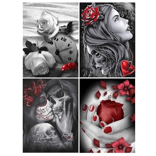 DCIDBEI 30 x 40CM 4 Pcs Diamond Painting Frau für Erwachsene, Malen Nach Zahlen Mthos Kinder Kunsthandwerk Dekoration Geschenk für Party Gotik||Skelett Paar DCIDBEI 30 x 40CM 4 Pcs Diamond Painting Frau für Erwachsene, Malen Nach Zahlen Mthos Kinder Kunsthandwerk Dekoration Geschenk für Party Gotik||Skelett Paar von DCIDBEI