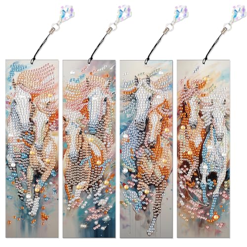 DCIDBEI 4 Pack Diamond Painting Lesezeichen Bunt Set Malen nach Zahlen Erwachsene Seite Markierungen Clip Bookmark Für Bücher Seitenmarkierungsclip Lesezeichen Lesen Zubehör Studenten Lehrer Pferd DCIDBEI 4 Pack Diamond Painting Lesezeichen Bunt Set Malen nach Zahlen Erwachsene Seite Markierungen Clip Bookmark Für Bücher Seitenmarkierungsclip Lesezeichen Lesen Zubehör Studenten Lehrer Pferd von DCIDBEI