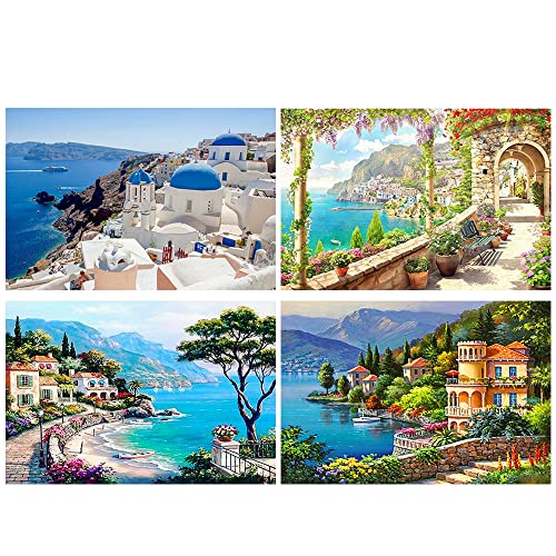 DCIDBEI 4 Pack Diamond Painting Vierer Set Landschaften 40x50 cm Diamant Painting Bilder Strand Malen nach Zahlen Strand und Meer Diamond Painting Griechenland Diamond Puzzle Landschaft Santonia DCIDBEI 4 Pack Diamond Painting Vierer Set Landschaften 40x50 cm Diamant Painting Bilder Strand Malen nach Zahlen Strand und Meer Diamond Painting Griechenland Diamond Puzzle Landschaft Santonia von DCIDBEI