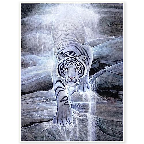 DCIDBEI 40 x 50 CM DIY Diamond Painting Rund, 5D Diamant-Malerei für Erwachsene, Diamant Stickerei Tiere, Originales Geschenk/Haus Wanddekoration/Malen Kunsthandwerk|| Tiger Bergab DCIDBEI 40 x 50 CM DIY Diamond Painting Rund, 5D Diamant-Malerei für Erwachsene, Diamant Stickerei Tiere, Originales Geschenk/Haus Wanddekoration/Malen Kunsthandwerk|| Tiger Bergab von DCIDBEI