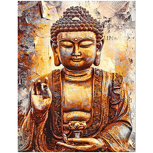 DCIDBEI 40 x 50 cm | Quadratisch Diamond Painting Square,5D DIY Diamant malerei set für Erwachsene, Leinwand Diamant Kunst Handwerk für die Wanddekoration zu Hause-Alter Zerstörter Goldener Buddha von DCIDBEI