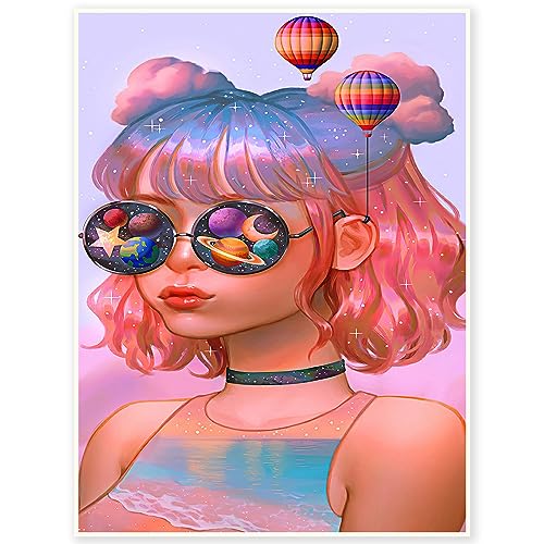 DCIDBEI 40 x 50 cm Runde Diamond Painting Fantasy, DIY Diamant Stickerei Abstrakte Frau, Malen Nach Zahlen Planet, für Wanddekoration Haus Wohnzimmer Schlafzimmer/Kristall Handwerk DCIDBEI 40 x 50 cm Runde Diamond Painting Fantasy, DIY Diamant Stickerei Abstrakte Frau, Malen Nach Zahlen Planet, für Wanddekoration Haus Wohnzimmer Schlafzimmer/Kristall Handwerk von DCIDBEI